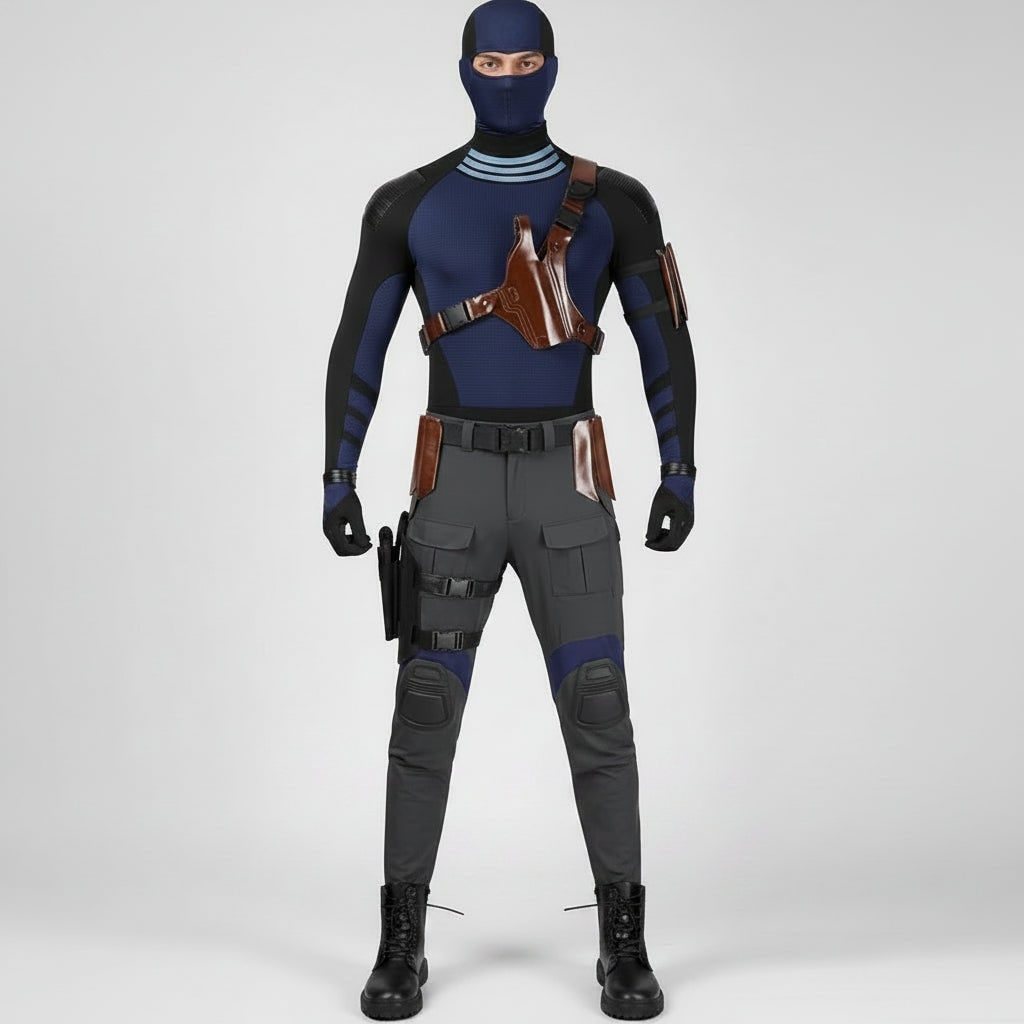 Halloween Męski Kostium Taktyczny Superbohatera z Maską Kaburą i Rękawiczkami Strój Cosplay - Image 1