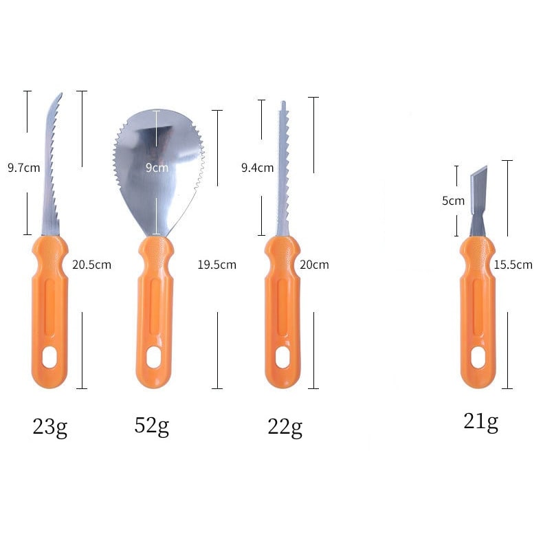 Halloween Narzędzia do Dyni ze Stali Nierdzewnej z Etui i Ergonomicznymi Uchwytami - Image 4