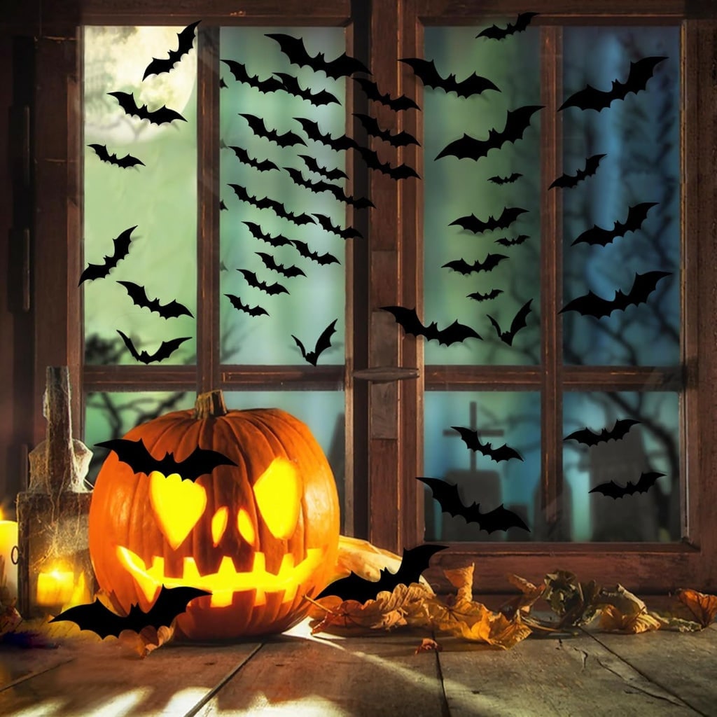 Halloween Ozdoby ścienne Nietoperze 3D Trójwymiarowe Naklejki Dekoracje do Domu i Okien - Image 2