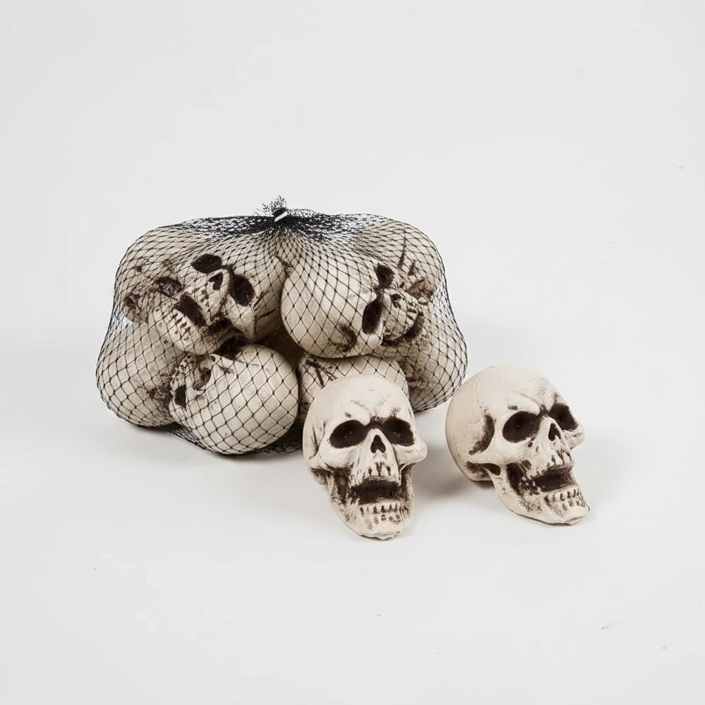Halloween Ozdoby Czaszki Dekoracyjne Mini Zestaw z Matowym Wykończeniem i Czarnymi Cieniowaniami - Image 1