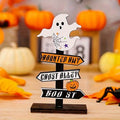 Halloween Ozdoby Drogowskaz Drewniany ze Strzałkami Kierunkowymi i Napisami na Stół - Image 1