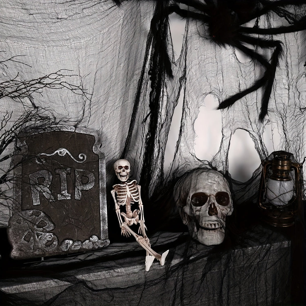 Halloween Ozdoby i Dekoracje Czarna Tkanina Straszna do Domu Nawiedzanego Imprezy - Image 10