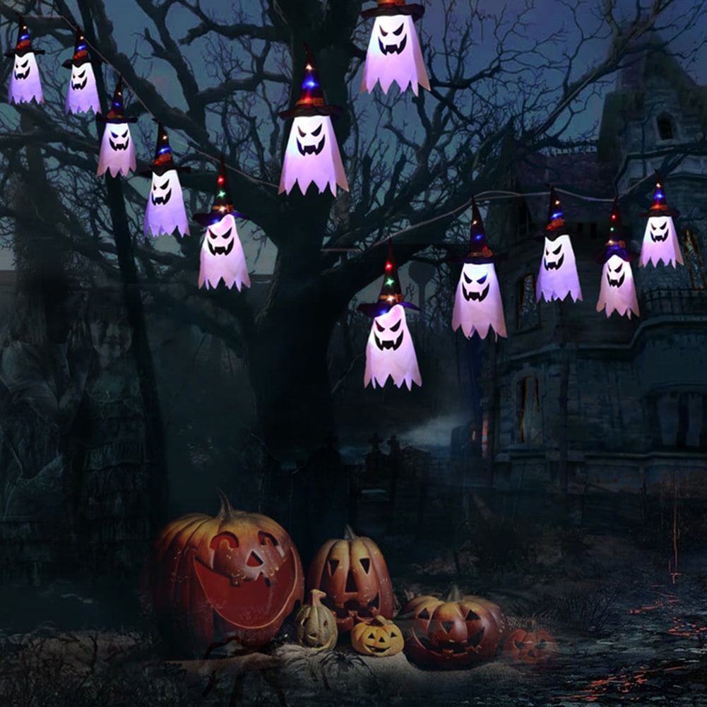 Halloween Ozdoby Wisząca Dekoracja Duch Lampion LED Papierowy do Domu i Imprezy - Image 10