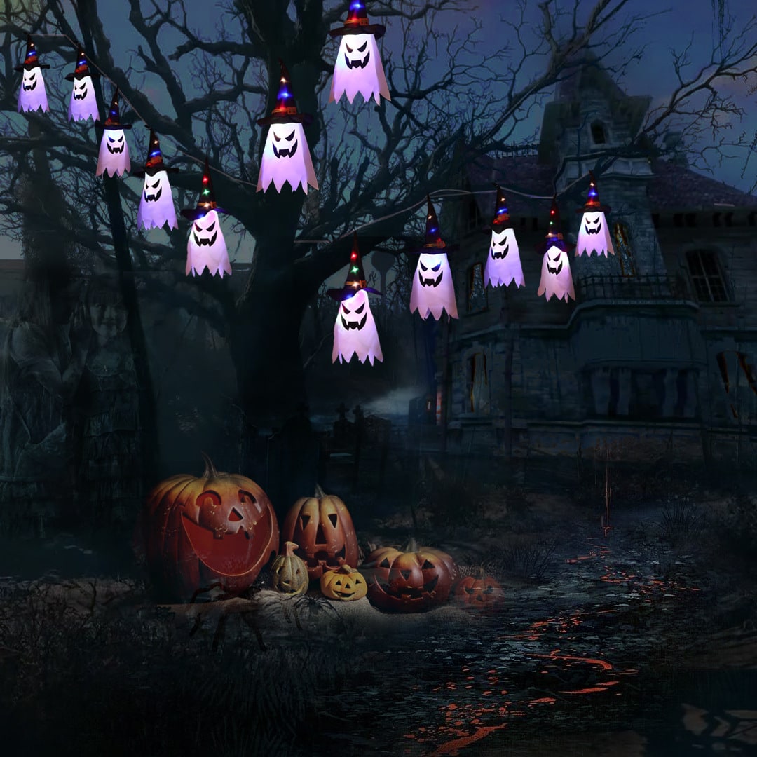 Halloween Ozdoby Wisząca Dekoracja Duch Lampion LED Papierowy do Domu i Imprezy - Image 11