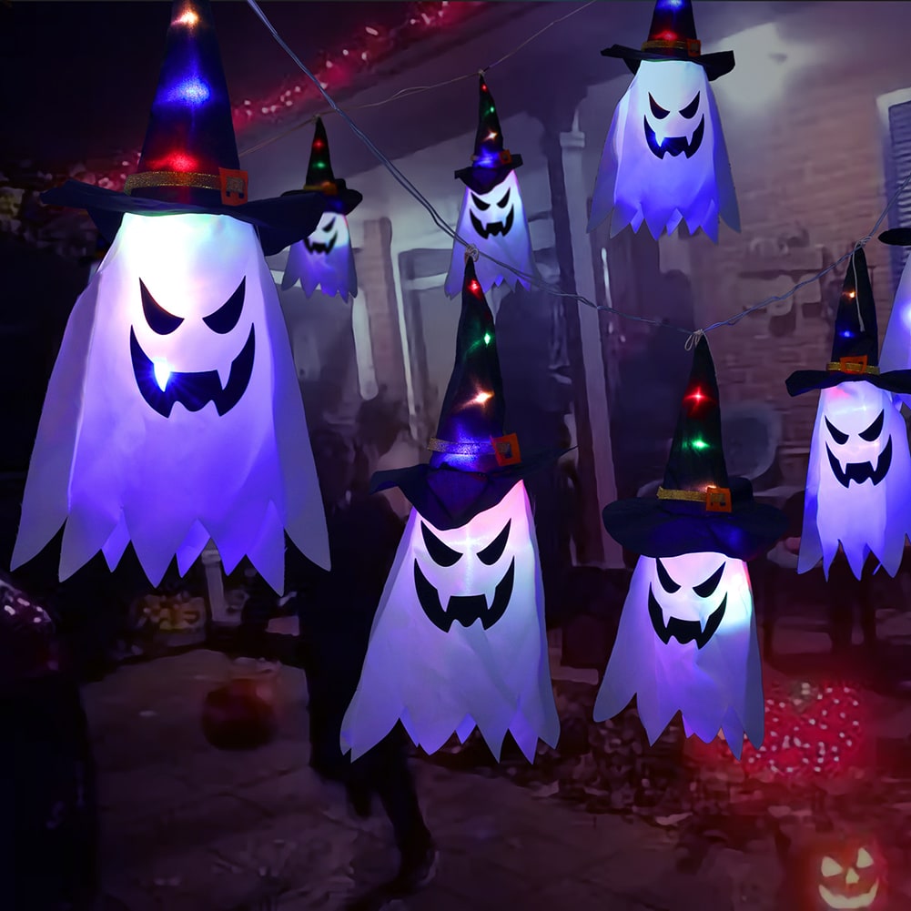 Halloween Ozdoby Wisząca Dekoracja Duch Lampion LED Papierowy do Domu i Imprezy - Image 7
