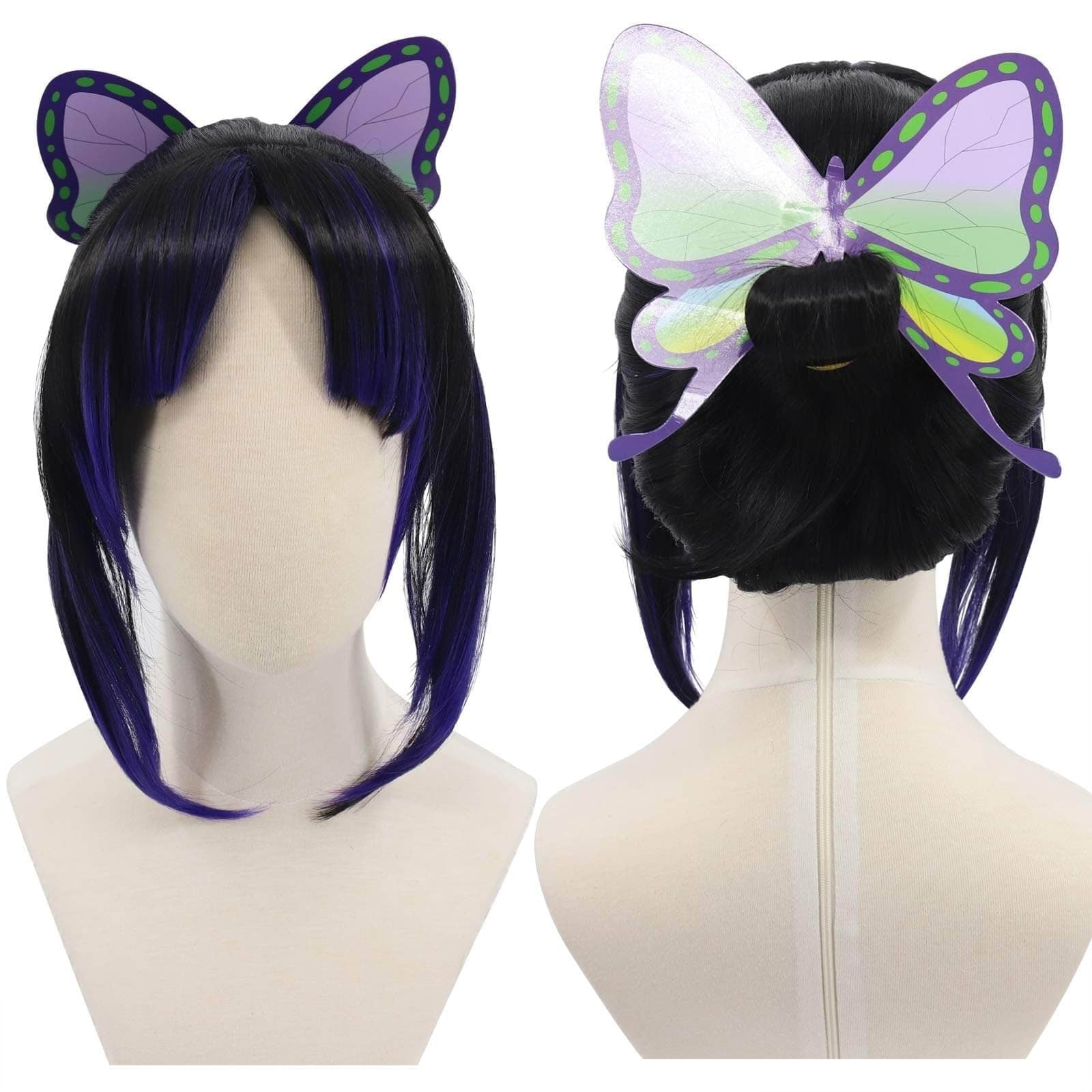 Halloween Peruka Cosplay Damska Syntetyczna z Grzywką do Imprezy Stylizowana Fryzura Anime - Image 5
