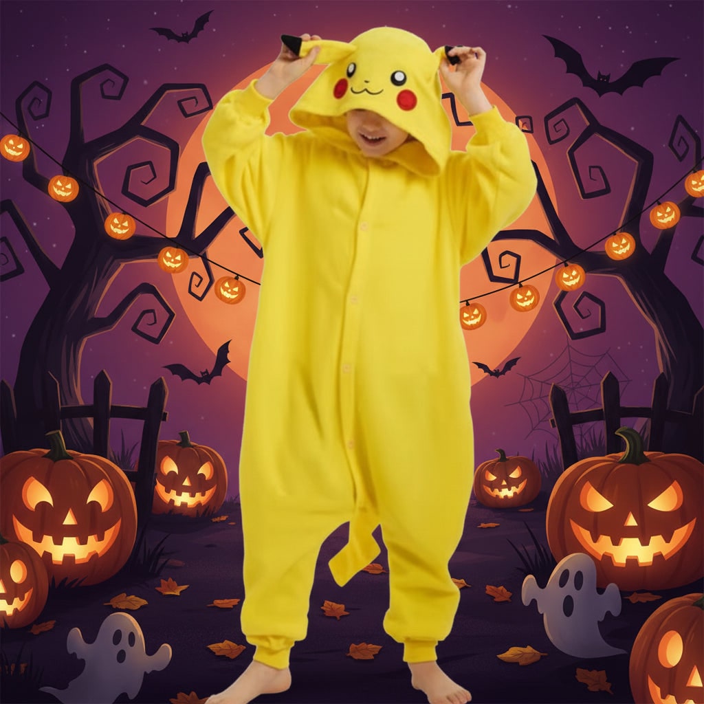 Halloween Piżama Jednoczęściowa Kigurumi dla Dzieci i Dorosłych z Kapturem Ogonem Onesie - Image 2