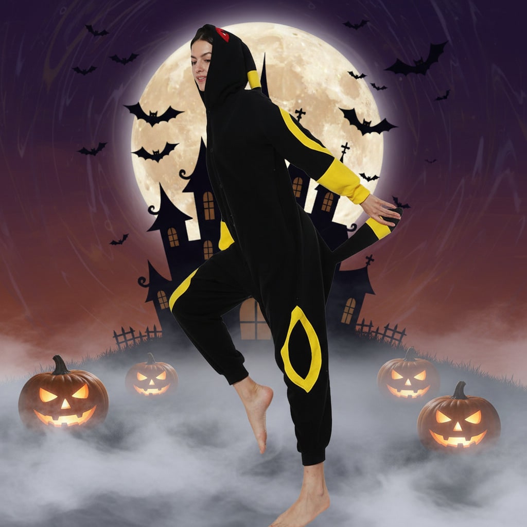 Halloween Piżama Jednoczęściowa Kigurumi dla Dzieci i Dorosłych z Kapturem Ogonem Onesie - Image 3