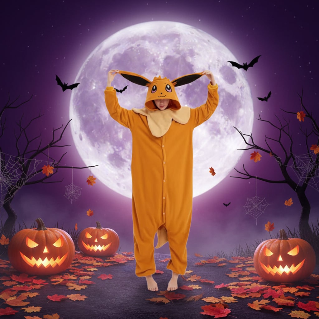 Halloween Piżama Jednoczęściowa Kigurumi dla Dzieci i Dorosłych z Kapturem Ogonem Onesie - Image 9