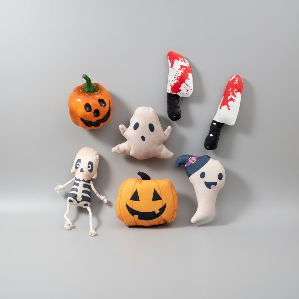 Halloween Pluszowa Zabawka dla Kota z Kocimiętką Motyw Duch Dynia Szkielet Żwirek - Image 7