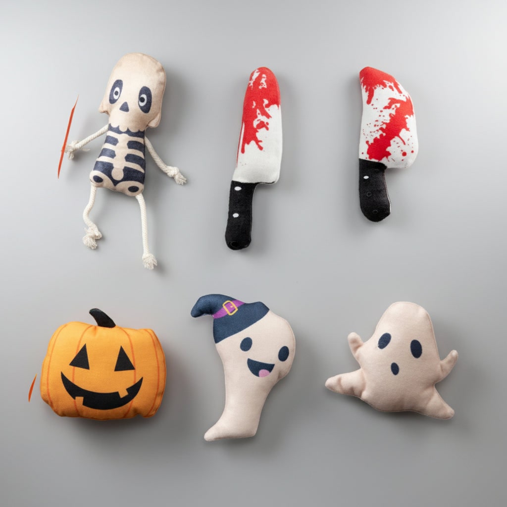 Halloween Pluszowa Zabawka dla Kota z Kocimiętką Motyw Duch Dynia Szkielet Żwirek - Image 9
