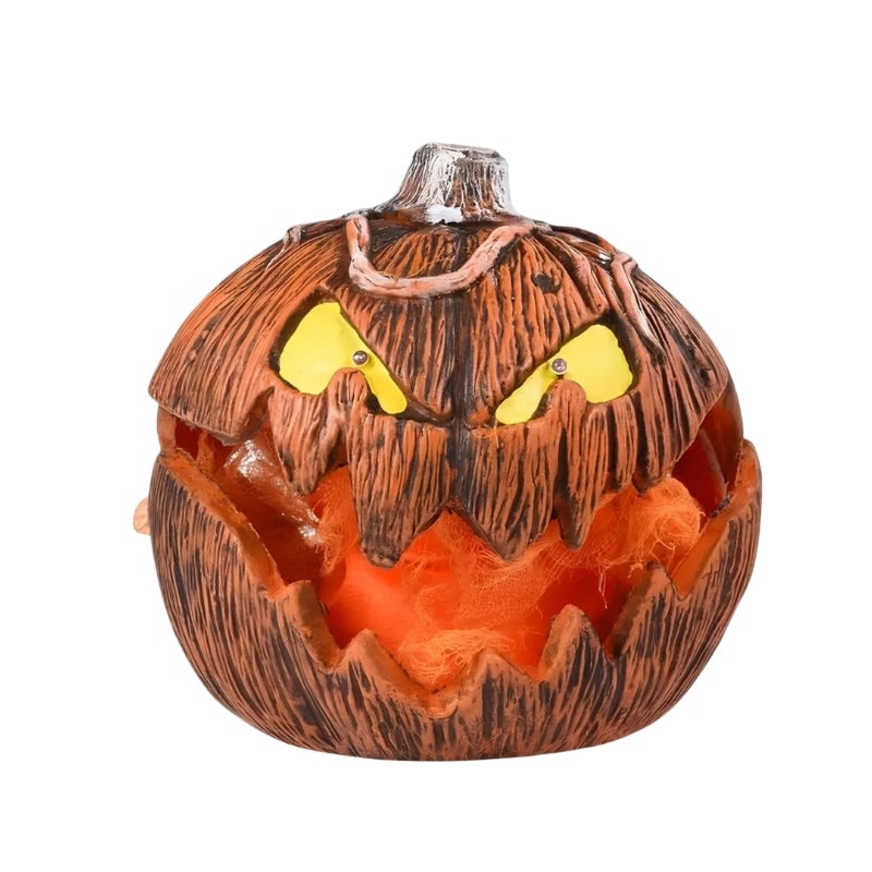 Halloween Rozkładana Lampka LED Dynia ze świecącymi Oczami do Dekoracji Ogrodu Lampion - Image 1