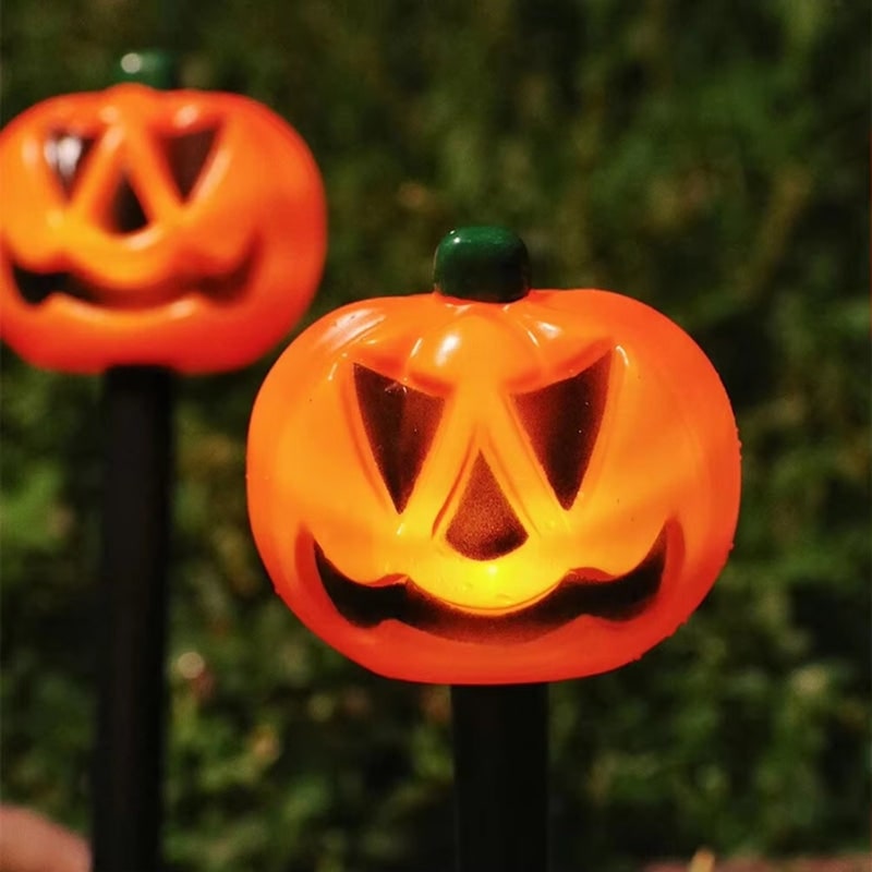 Halloween Solarne Lampki Ogrodowe w Kształcie Dyni Zestaw 5 Sztuk do Dekoracji Ogrodu - Image 3