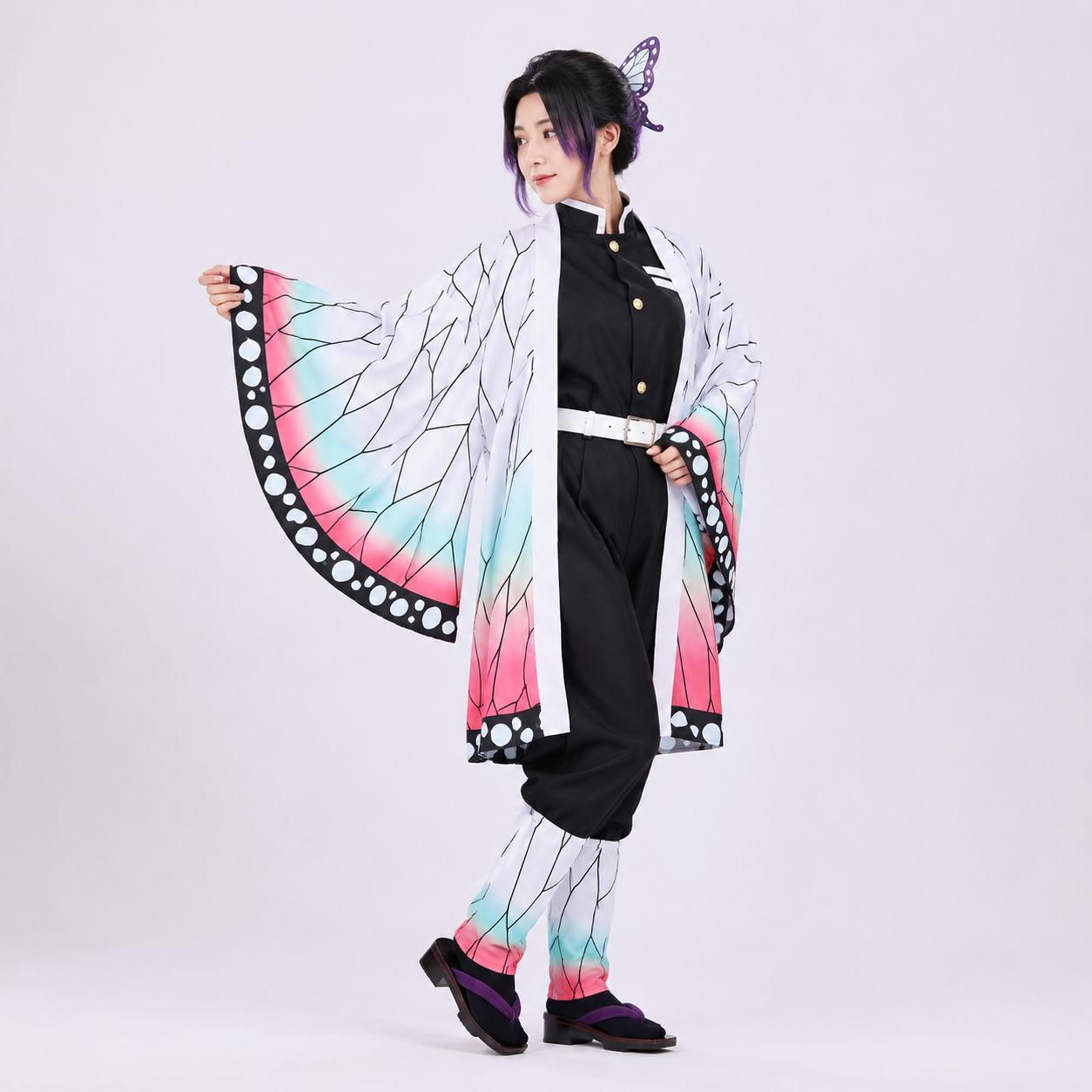 Halloween Strój Cosplay Anime z Haori Motyl Peruką i Akcesoriami do Imprezy Konwencji - Image 2