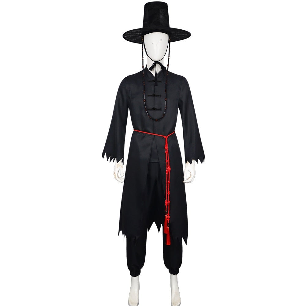 Halloween Strój Hanbok Koreański z Kapeluszem i łańcuszkami do Cosplay na Imprezę - Image 9
