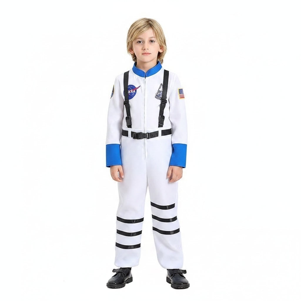 Halloween Strój Karnawałowy Astronauty dla Dzieci Jednoczęściowy Kombinezon z Naszywkami - Image 4