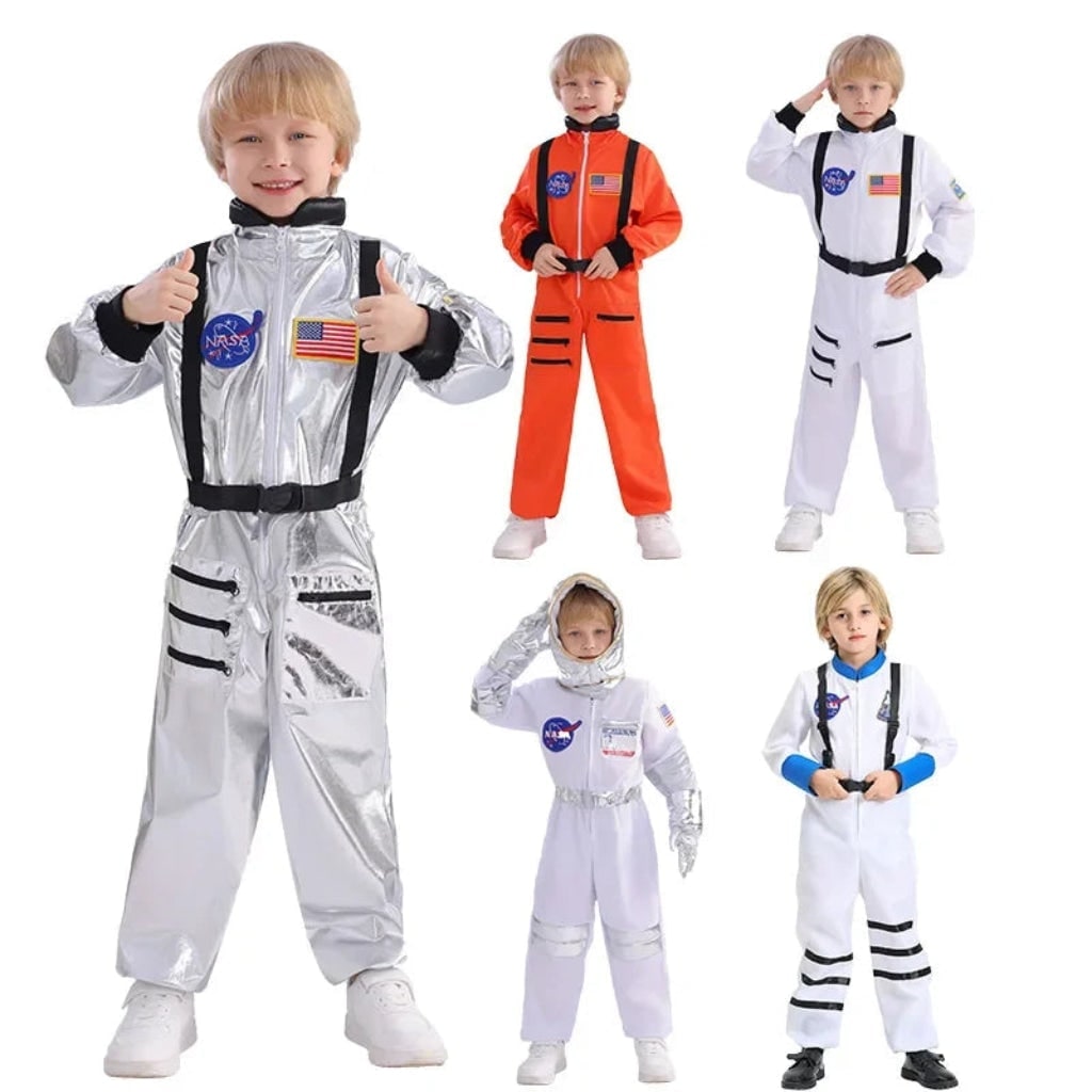 Halloween Strój Karnawałowy Astronauty dla Dzieci Jednoczęściowy Kombinezon z Naszywkami - Image 6