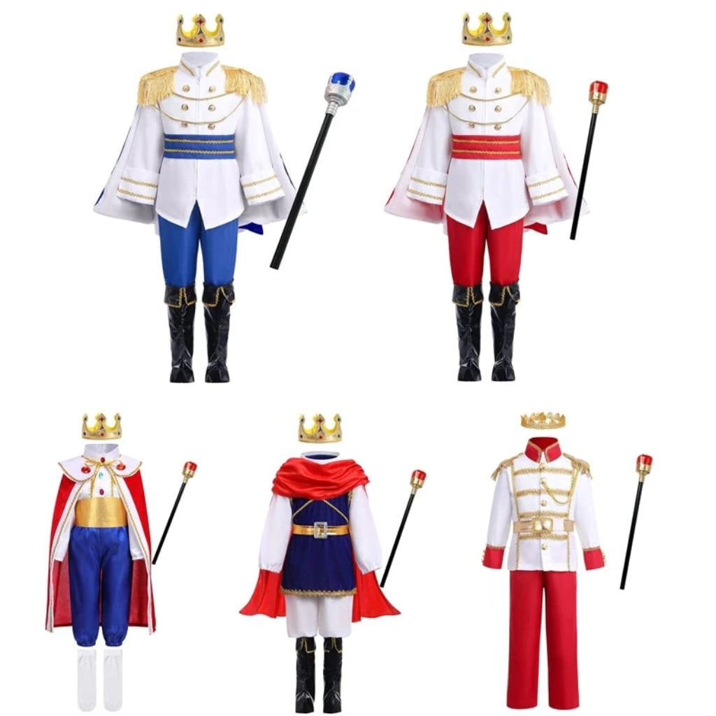 Halloween Strój Karnawałowy dla Chłopca Księcia z Peleryną Koroną i Berłem Dzieci - Image 6