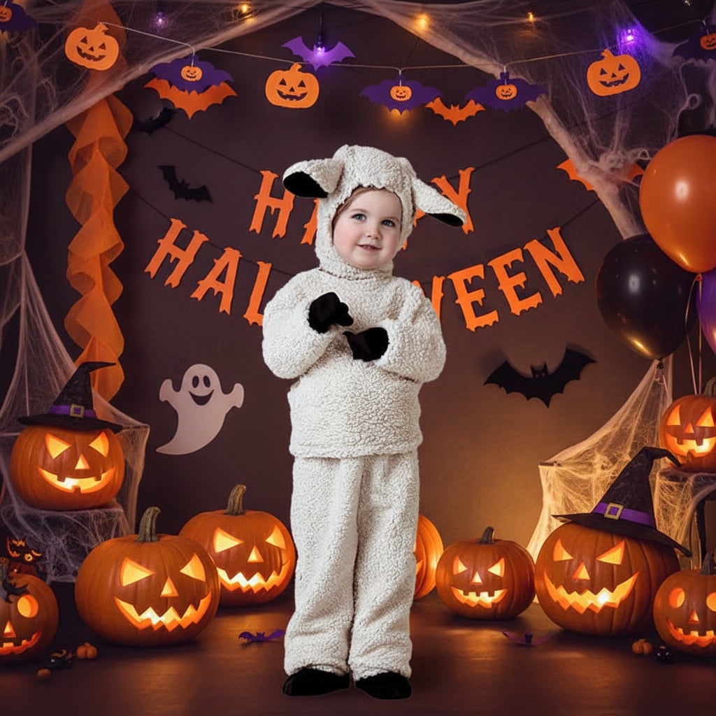Halloween Strój Karnawałowy dla Dzieci Zwierzątko z Kapturem Miękki Poliestrowy i Dodatkami - Image 1