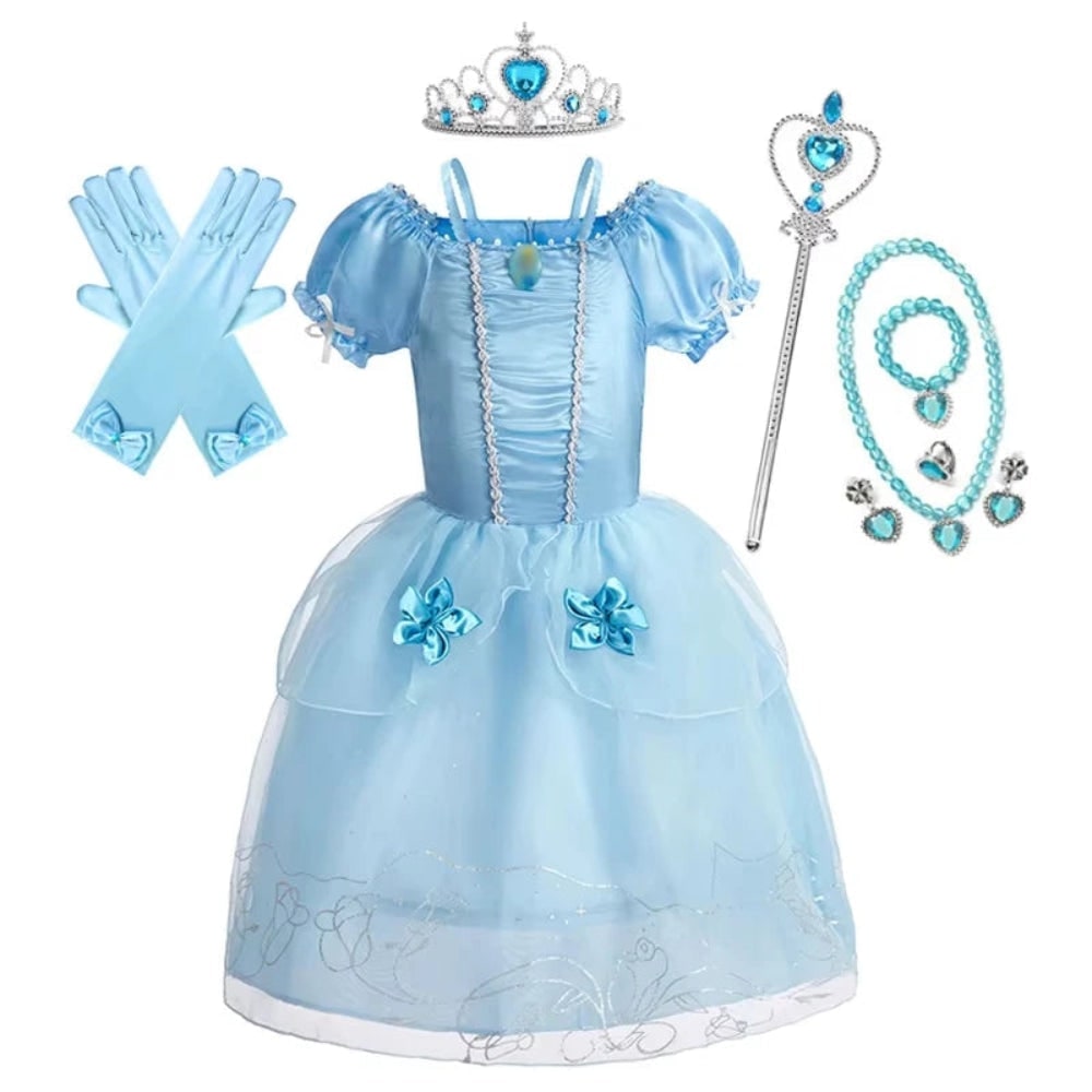 Halloween Strój Karnawałowy dla Dziewczynki Księżniczki z Tiarą i Różdżką 104 - Image 6