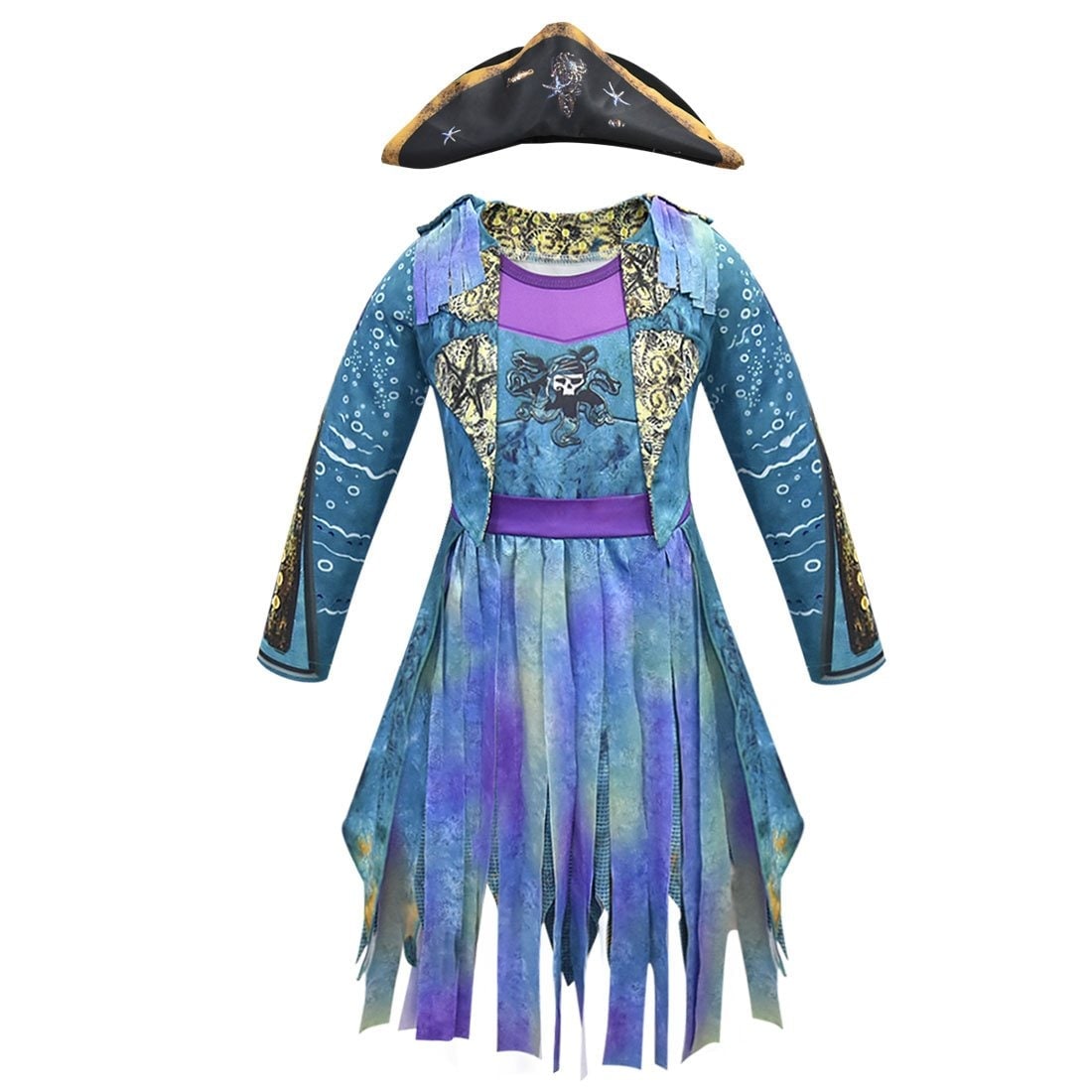Halloween Strój Karnawałowy dla Dziewczynki Piratki z Kapeluszem i Peruką - Image 4