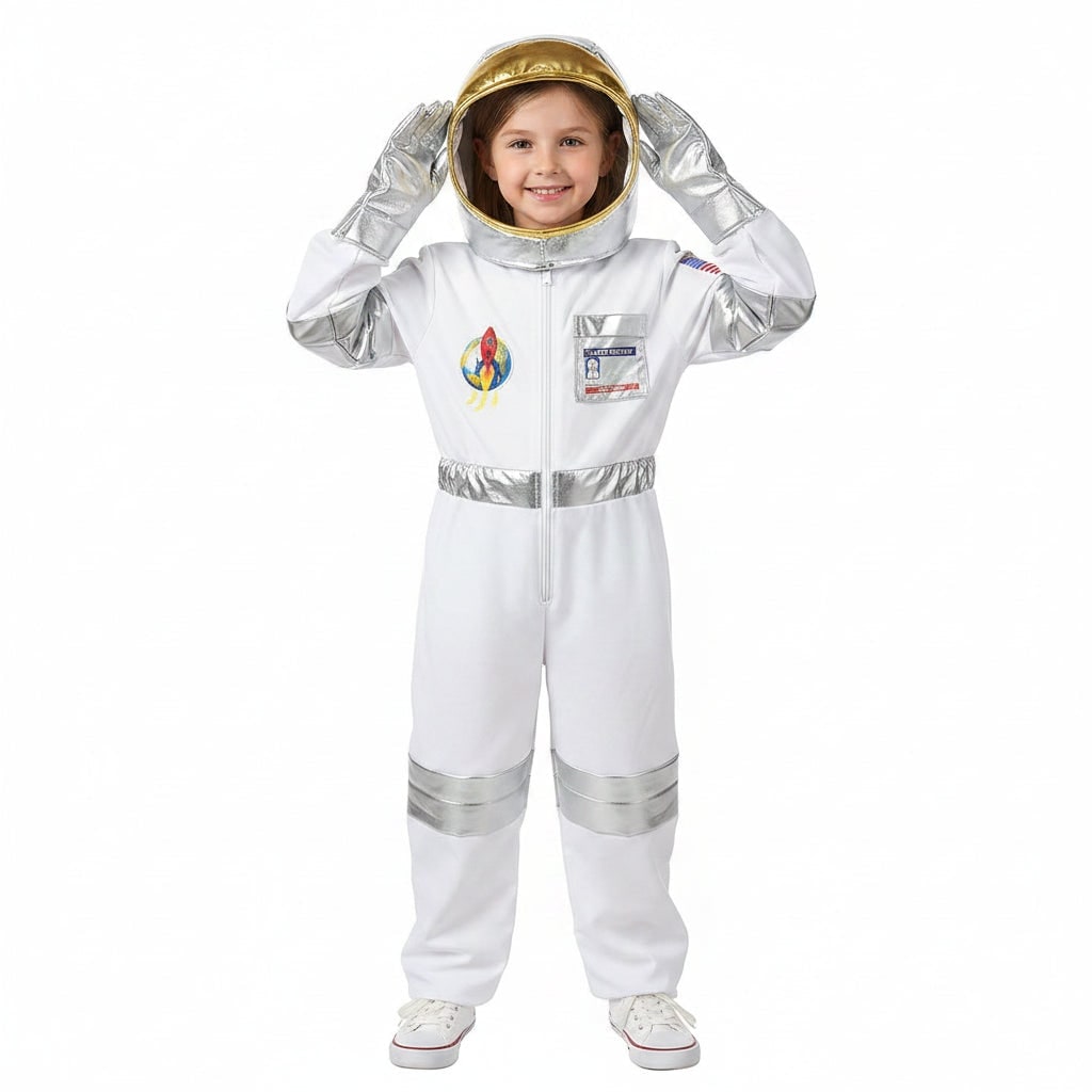 Halloween Strój Kosmonauty dla Dzieci i Karnawałowy z Hełmem Rękawicami Astronauty - Image 1