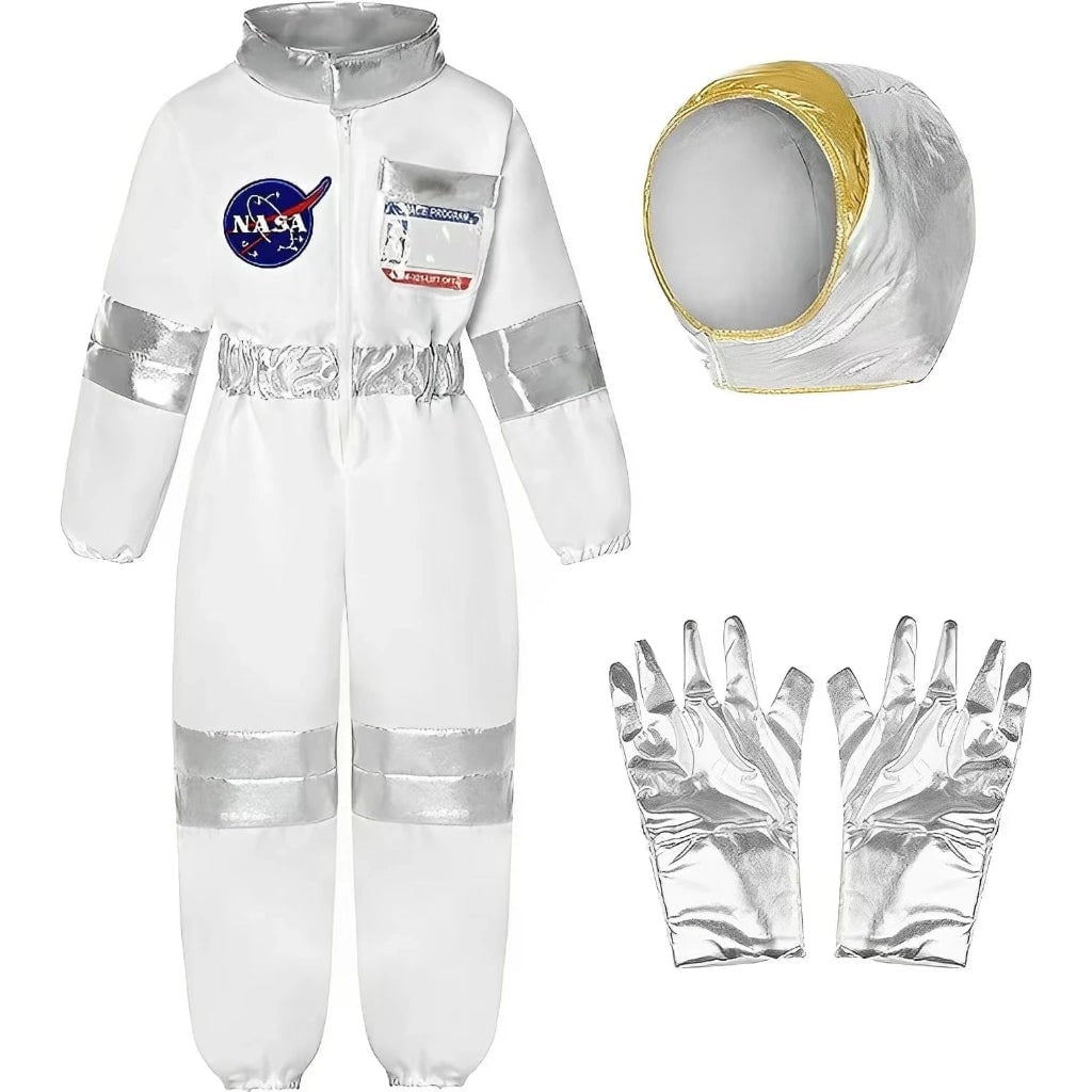 Halloween Strój Kosmonauty dla Dzieci i Karnawałowy z Hełmem Rękawicami Astronauty - Image 3