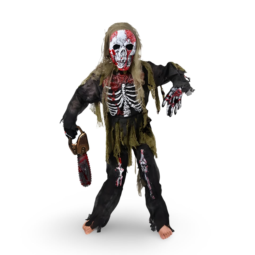 Halloween Strój Kostium Przebranie Zombie Szkieletu dla Dzieci z Maską i Rękawiczkami - Image 2