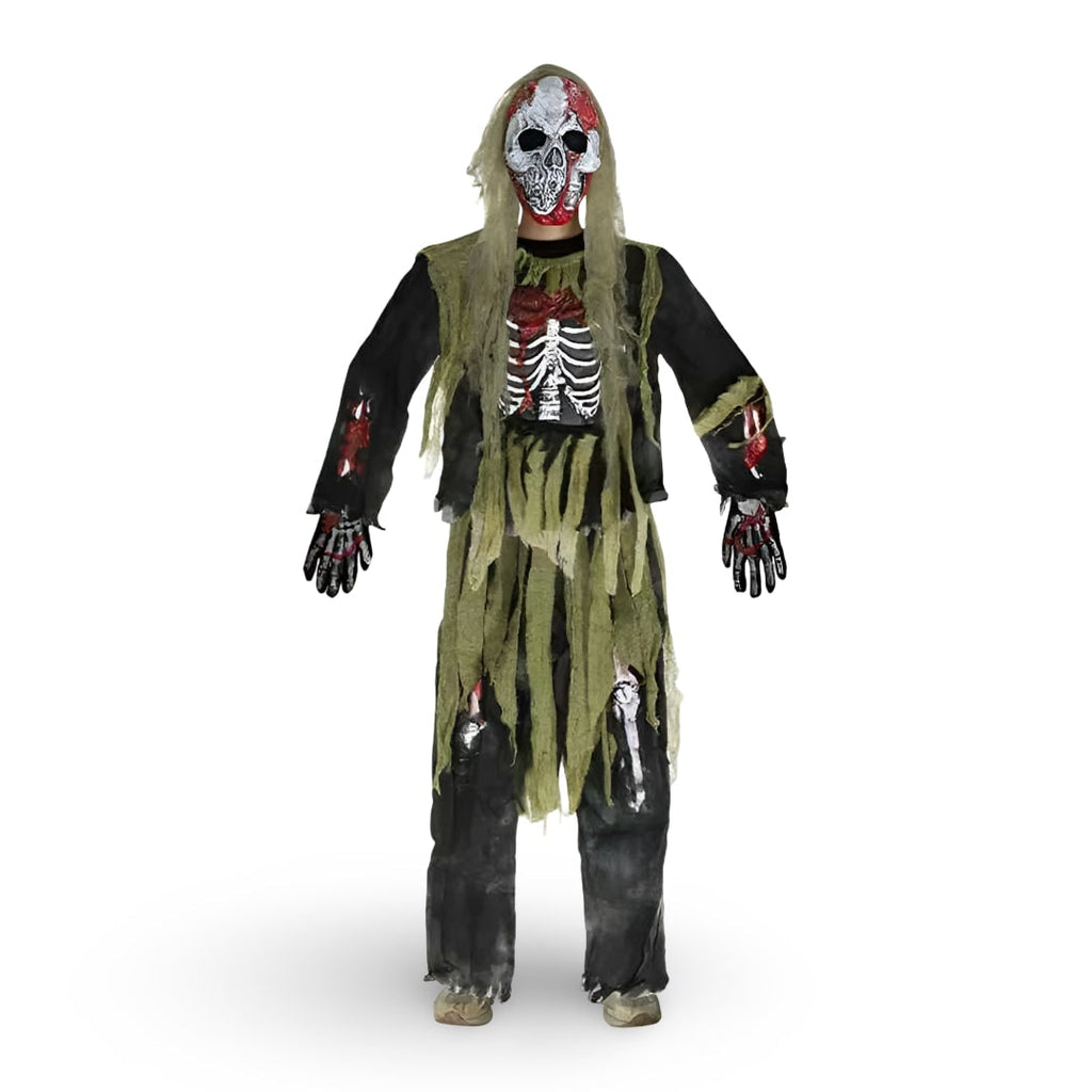 Halloween Strój Kostium Przebranie Zombie Szkieletu dla Dzieci z Maską i Rękawiczkami - Image 3