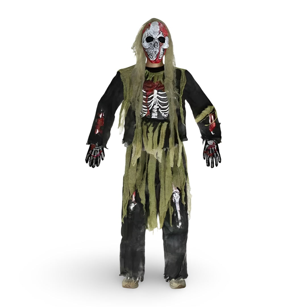 Halloween Strój Kostium Przebranie Zombie Szkieletu dla Dzieci z Maską i Rękawiczkami - Image 3