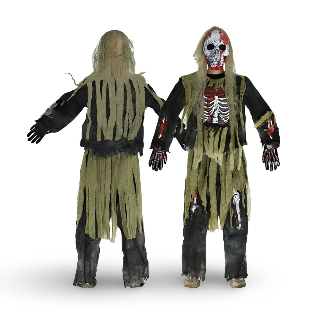 Halloween Strój Kostium Przebranie Zombie Szkieletu dla Dzieci z Maską i Rękawiczkami - Image 4