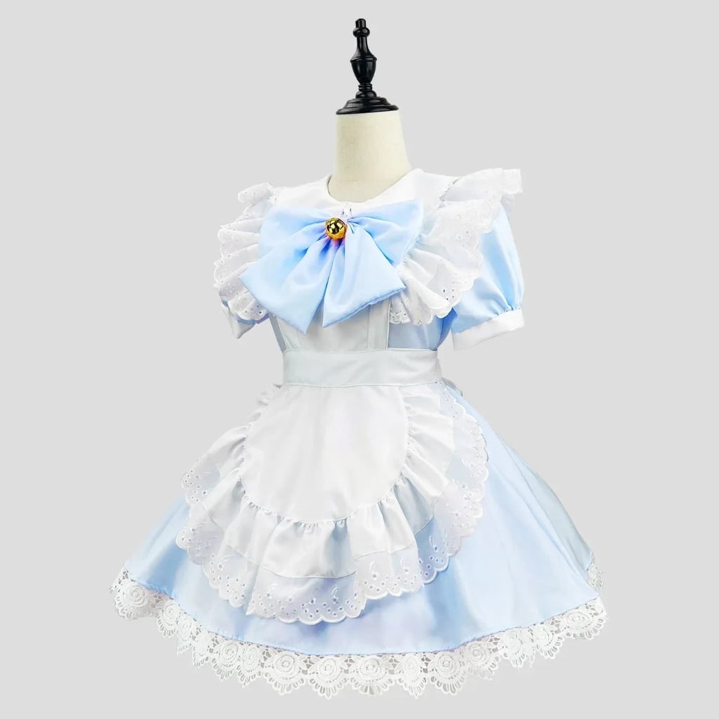 Halloween Strój Pokojówki Damski z Fartuszkiem i Kokardą Anime Cosplay Sprzątaczki - Image 7