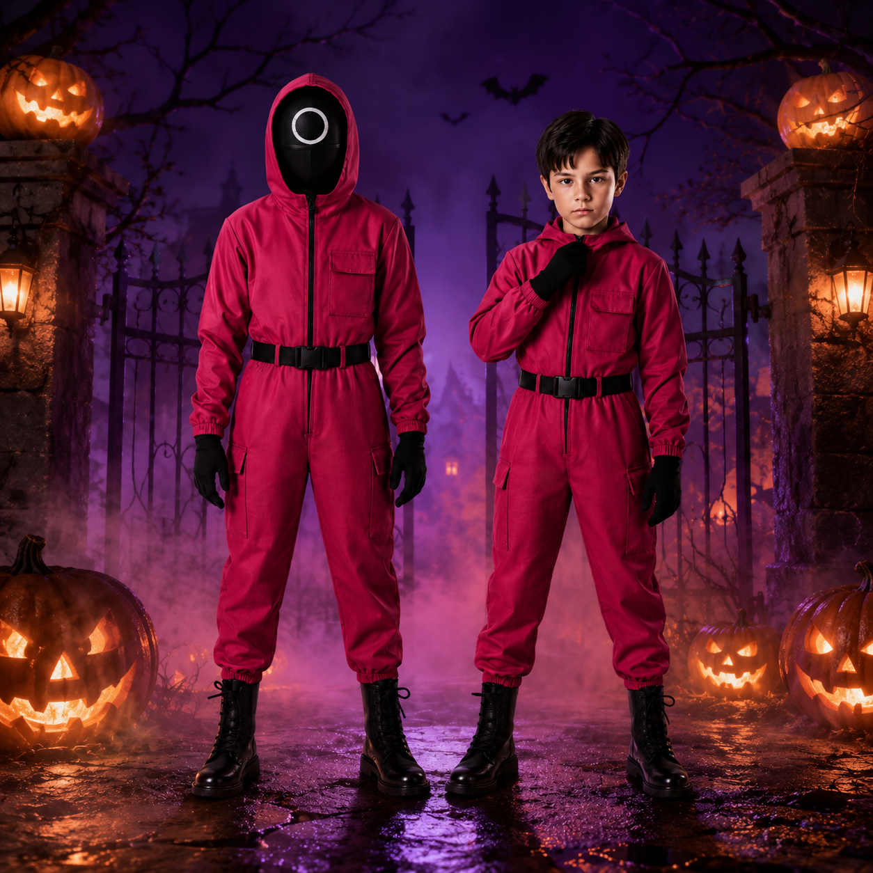 Halloween Strój survival game Dziecięcy Kostium Strażnika z Maską i Rękawiczkami Squid Stroj - Image 1