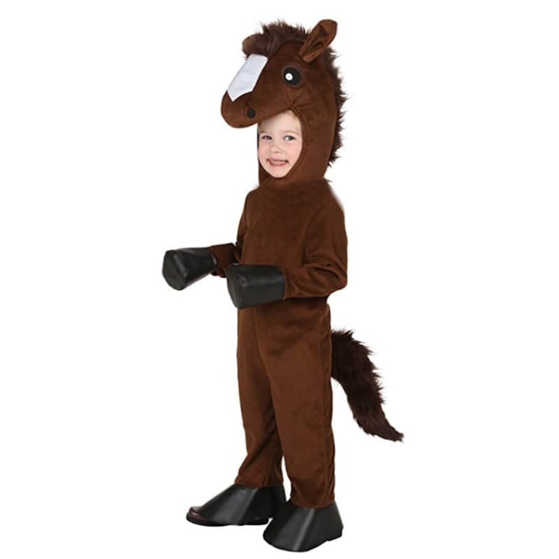 Halloween Strój Zwierzątka dla Dzieci Karnawałowy Pluszowy z Kapturem i Ogonem - Image 1