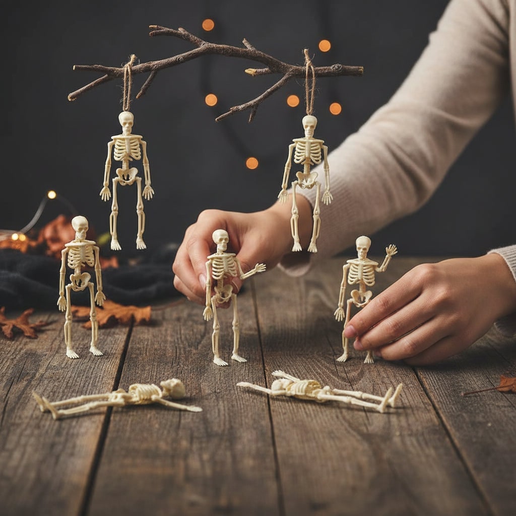 Halloween Szkielety Dekoracyjne z Ruchomymi Stawami do Dekoracji Imprezy - Image 1