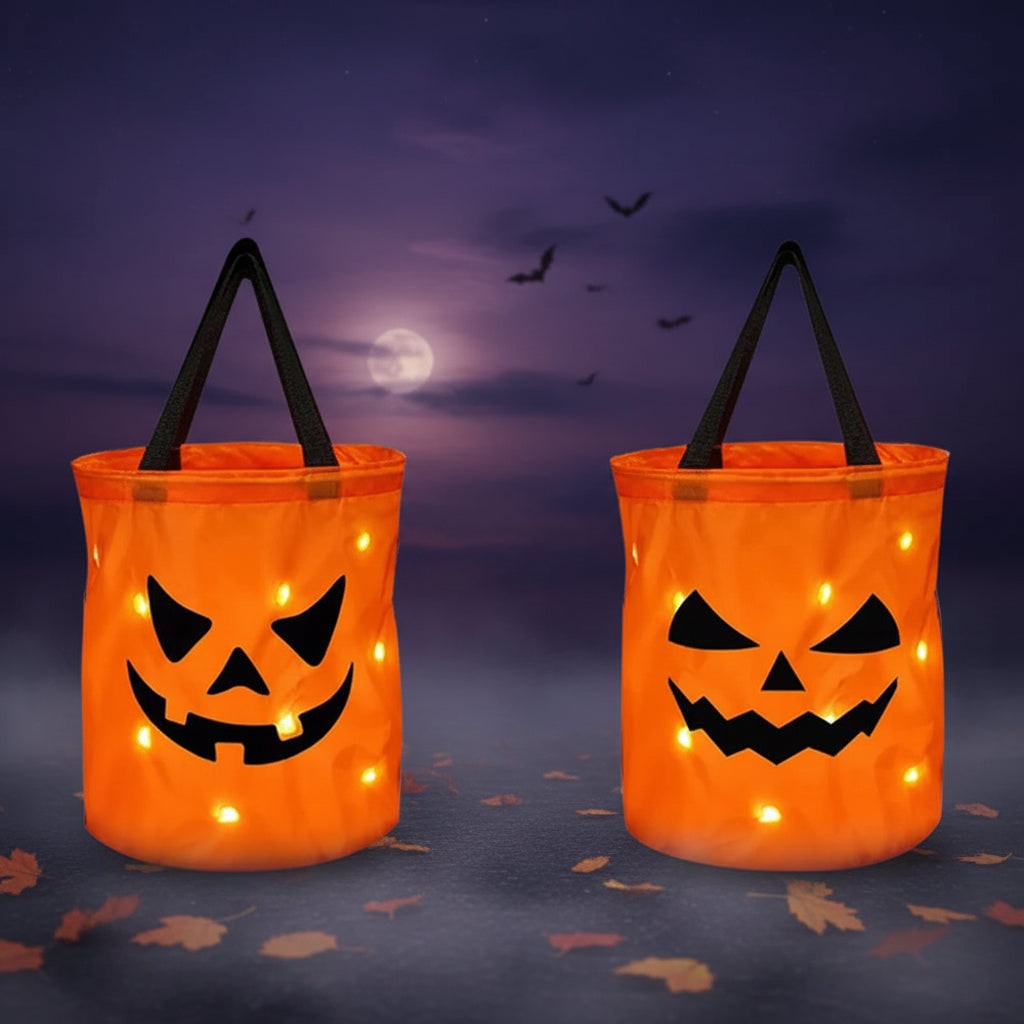 Halloween Torba na Cukierki z Podświetleniem LED Dynia Trick or Treat - Image 4