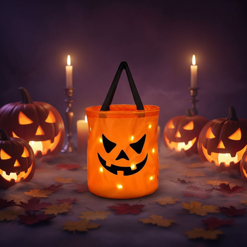 Halloween Torba na Cukierki z Podświetleniem LED Dynia Trick or Treat - Image 6