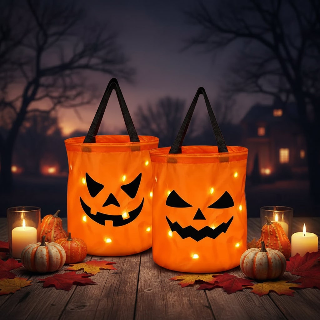 Halloween Torba na Laptopa i Ramię Damska Męska z Diodami LED Dynia świecąca Meska - Image 1