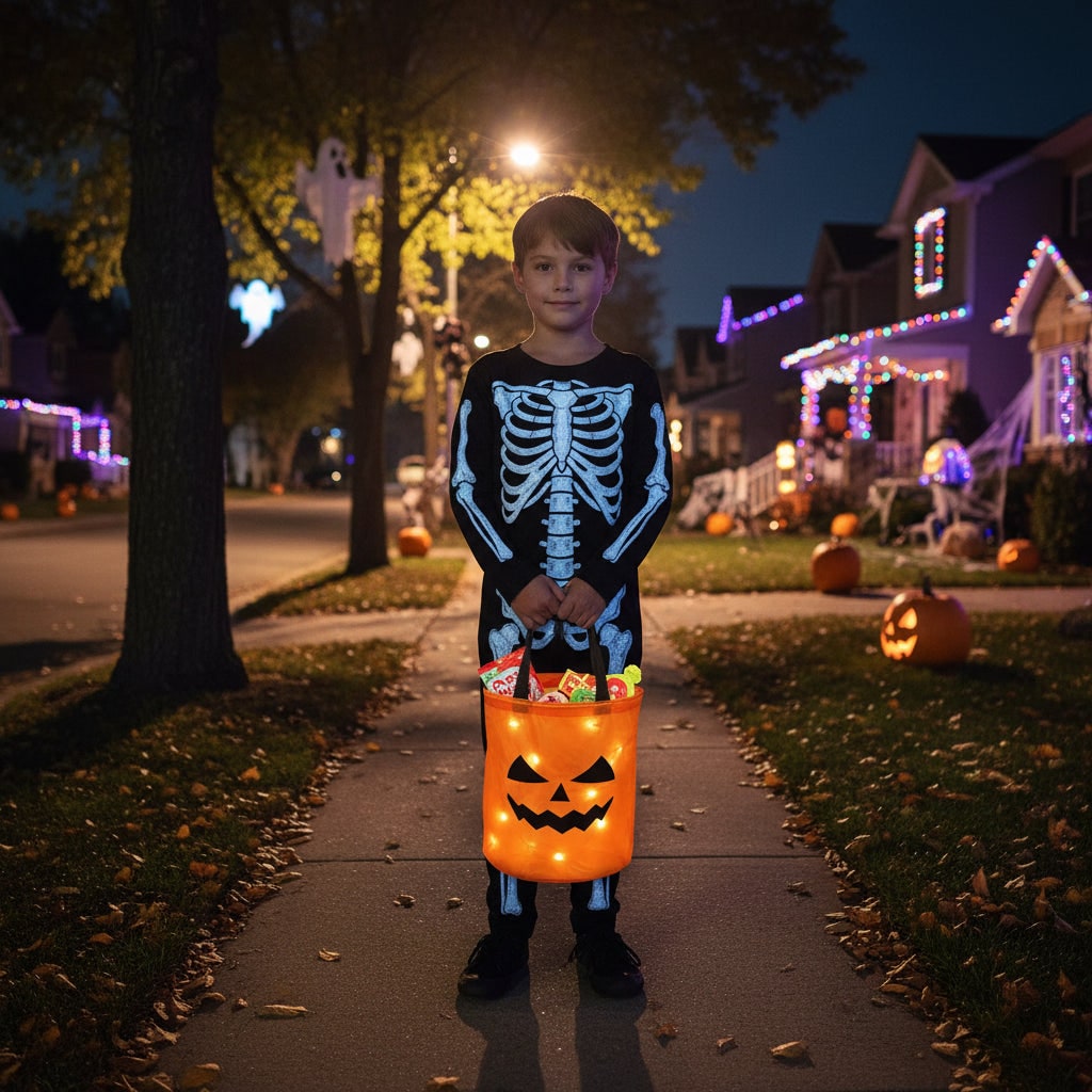 Halloween Torba na Laptopa i Ramię Damska Męska z Diodami LED Dynia świecąca Meska - Image 2