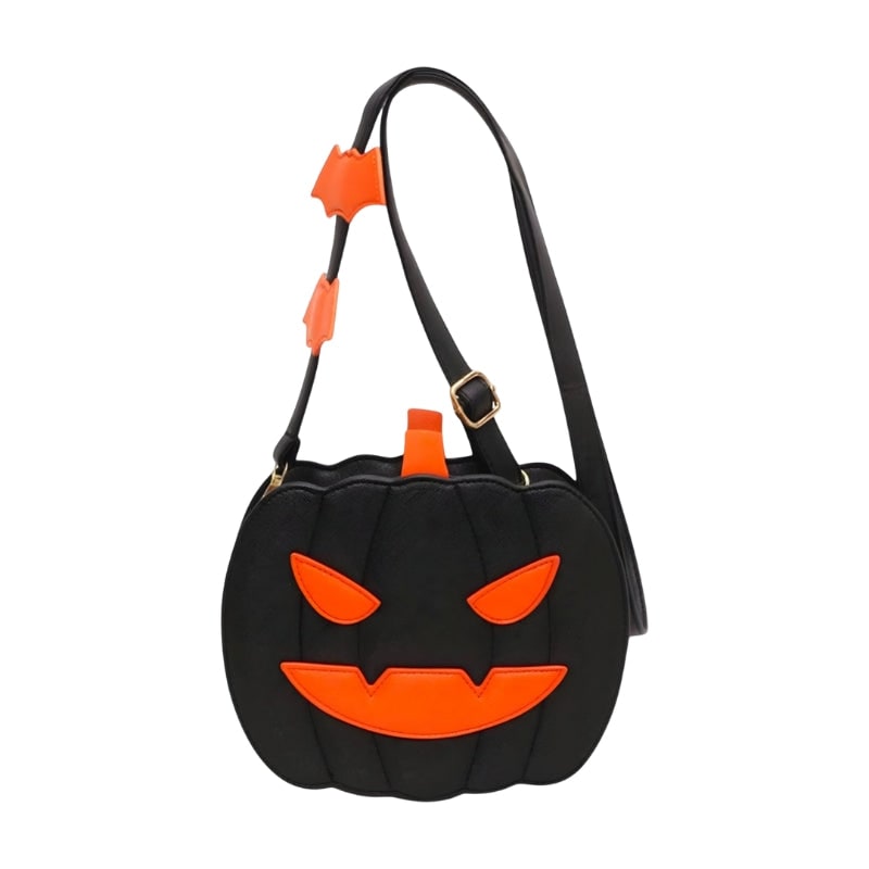 Halloween Torebka Damska na Ramię w Kształcie Dyni Duża z Nietoperzami Listonoszka - Image 1