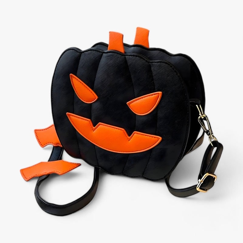 Halloween Torebka Damska na Ramię w Kształcie Dyni Duża z Nietoperzami Listonoszka - Image 3