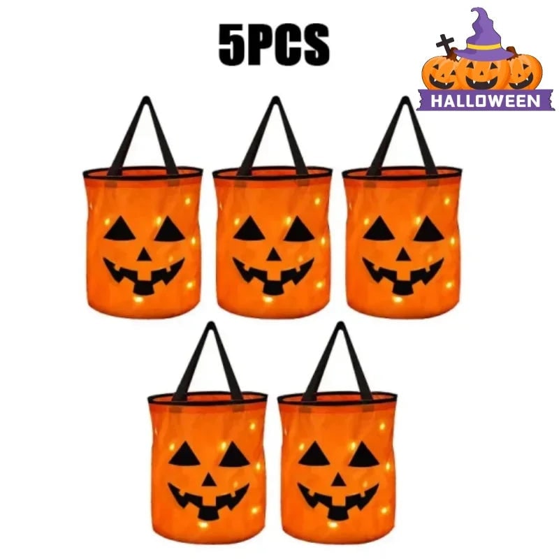 Halloween Wiaderko na Słodycze z Diodami LED świecące w Ciemności Trick or Treat - Image 10