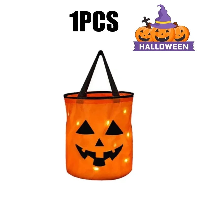 Halloween Wiaderko na Słodycze z Diodami LED świecące w Ciemności Trick or Treat - Image 11