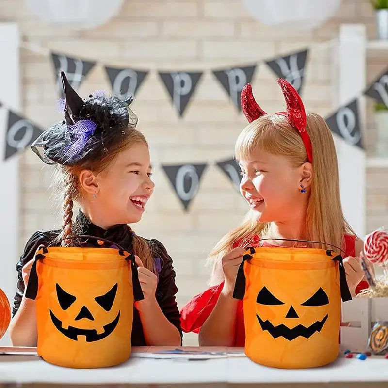 Halloween Wiaderko na Słodycze z Diodami LED świecące w Ciemności Trick or Treat - Image 4