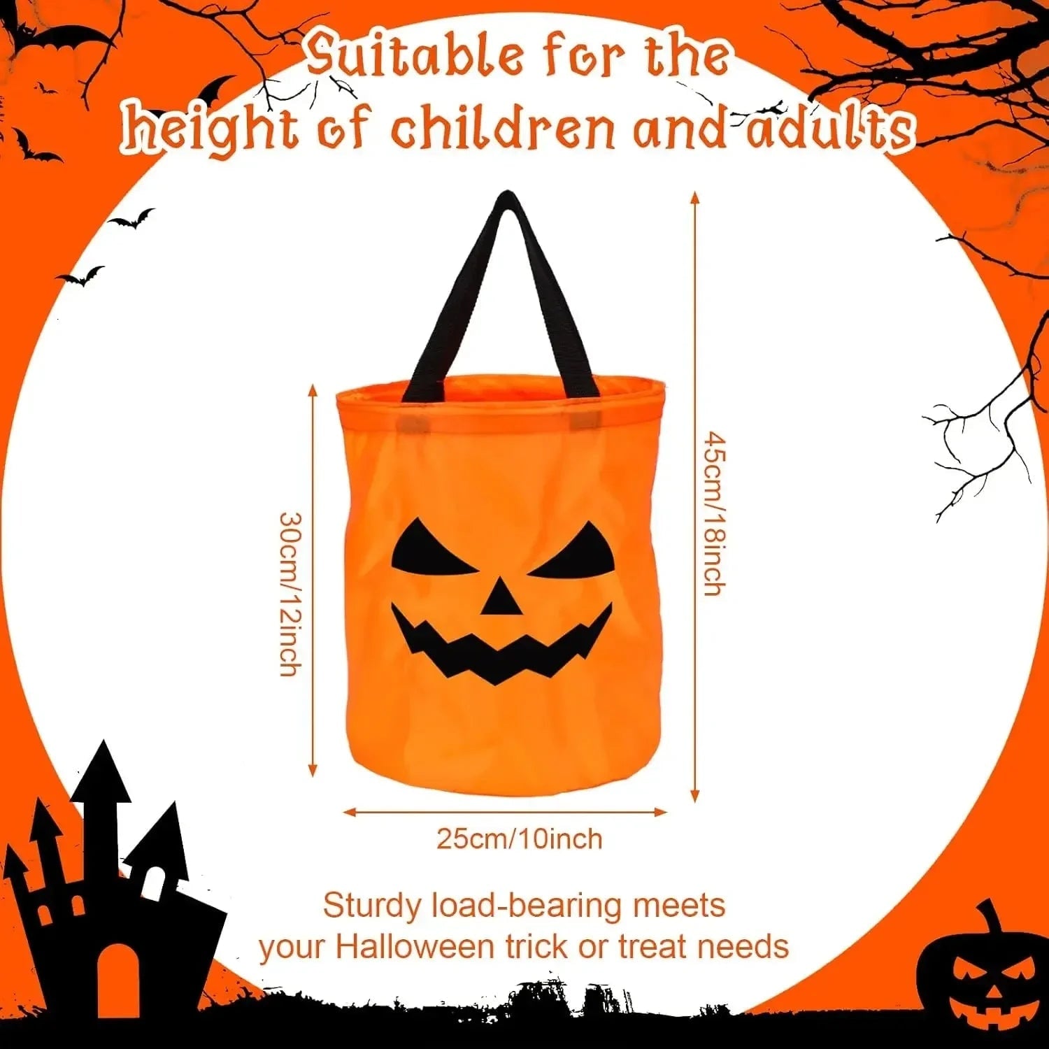 Halloween Wiaderko na Słodycze z Diodami LED świecące w Ciemności Trick or Treat - Image 6
