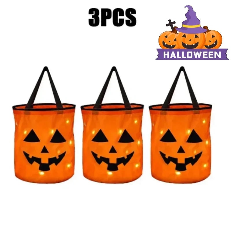 Halloween Wiaderko na Słodycze z Diodami LED świecące w Ciemności Trick or Treat - Image 9
