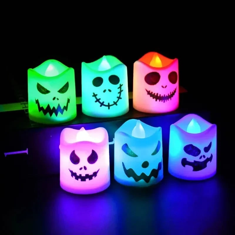 Halloween świeczki LED na Baterie Tealight Zestaw 6 Szt. z Motywem Dyni Bezpieczne do Dekoracji - Image 2