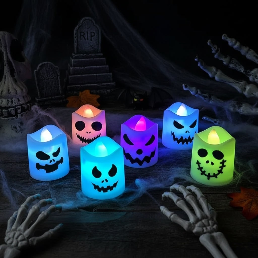 Halloween świeczki LED Tealight Plastikowe Zestaw Dekoracyjny na Imprezę - Image 1