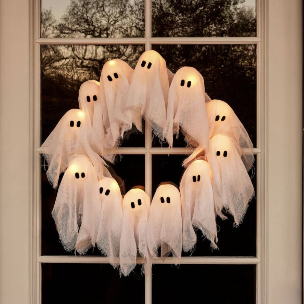 Halloween Wieniec Dekoracyjny z 12 Duszkami i Podświetleniem LED - Image 1