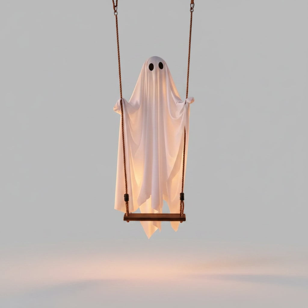 Halloween Wisząca Dekoracja Duch na Huśtawce z Podświetleniem LED do Ogrodu Ogrodowa - Image 4